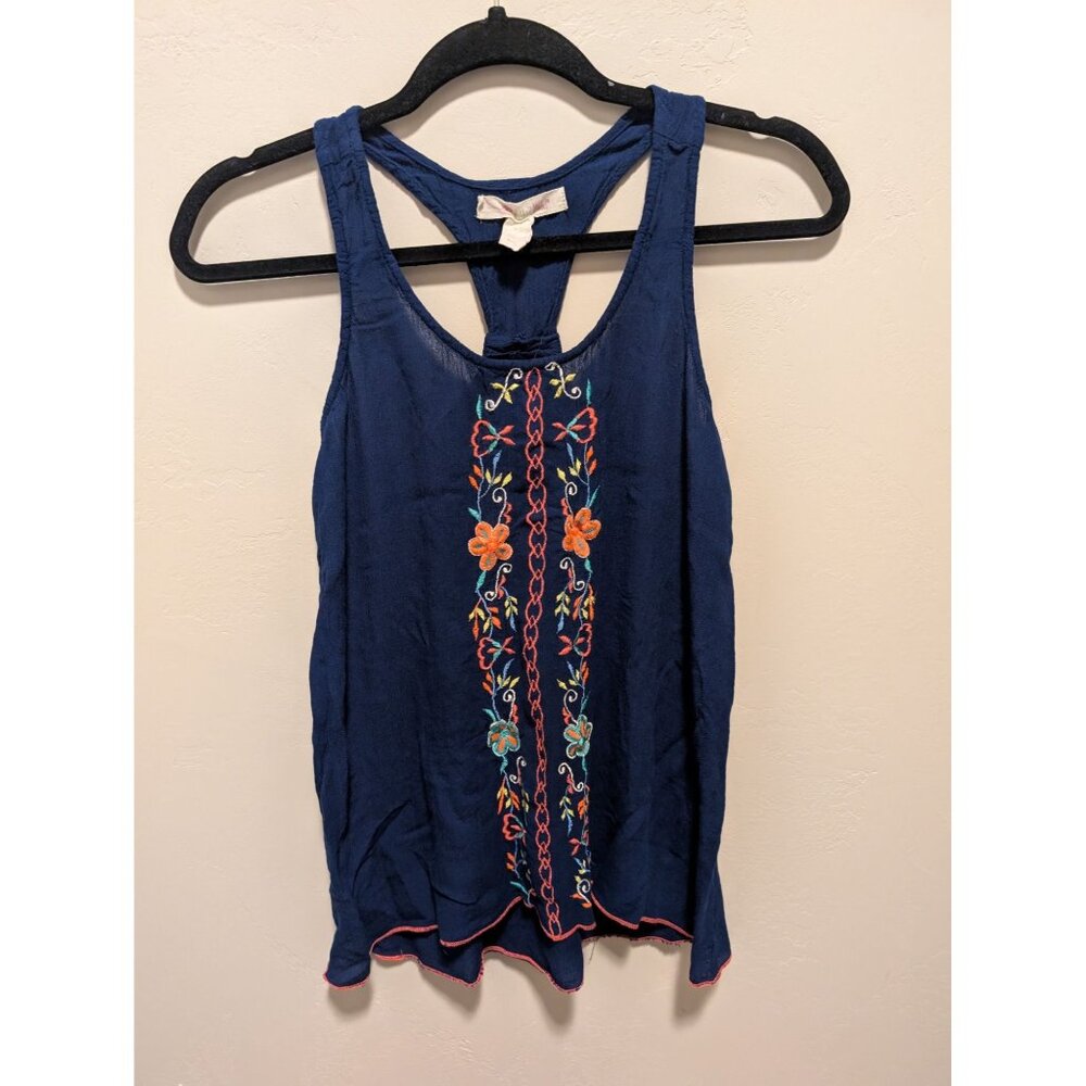 Shrinking Violet XS Racerback Embroidered Top